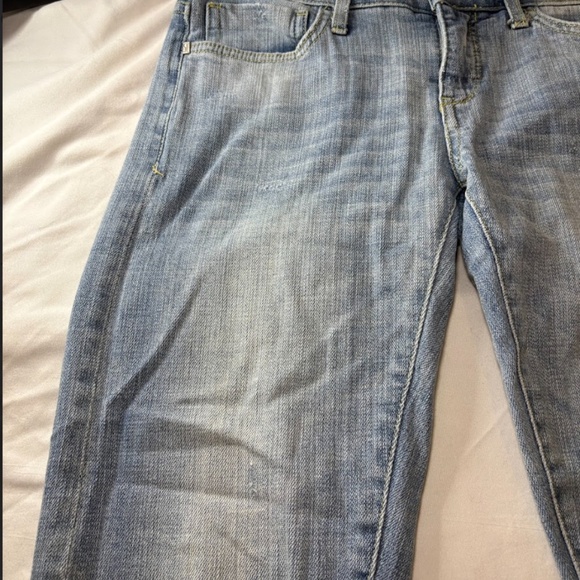 Pilcro And The Letterpress Hyphen 25 Jeans Distress Ankle Appliqué Yellow Print - Picture 7 of 16